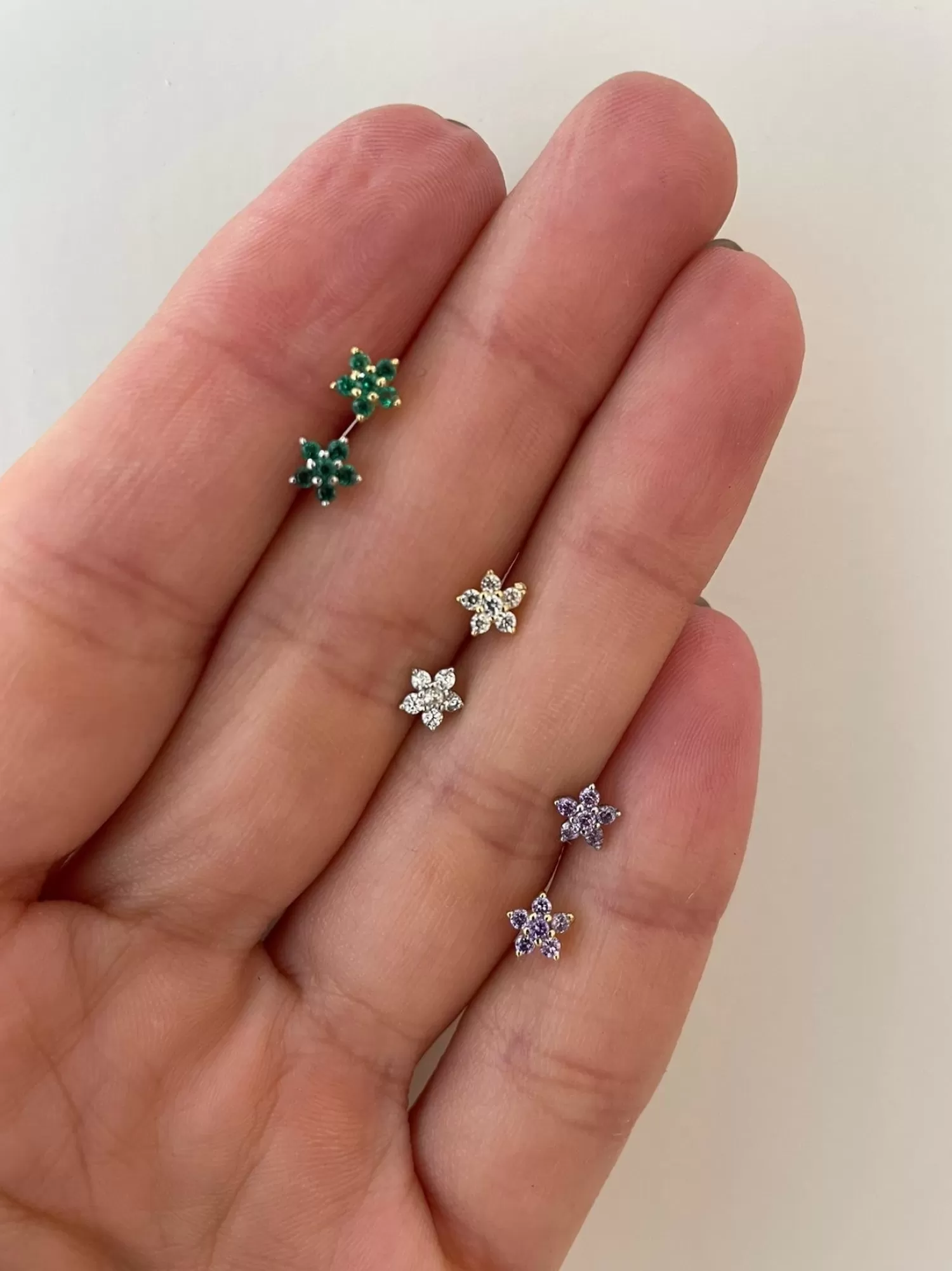 Les Soeurs Boucle D'Oreille Jolie Fleur Strass New