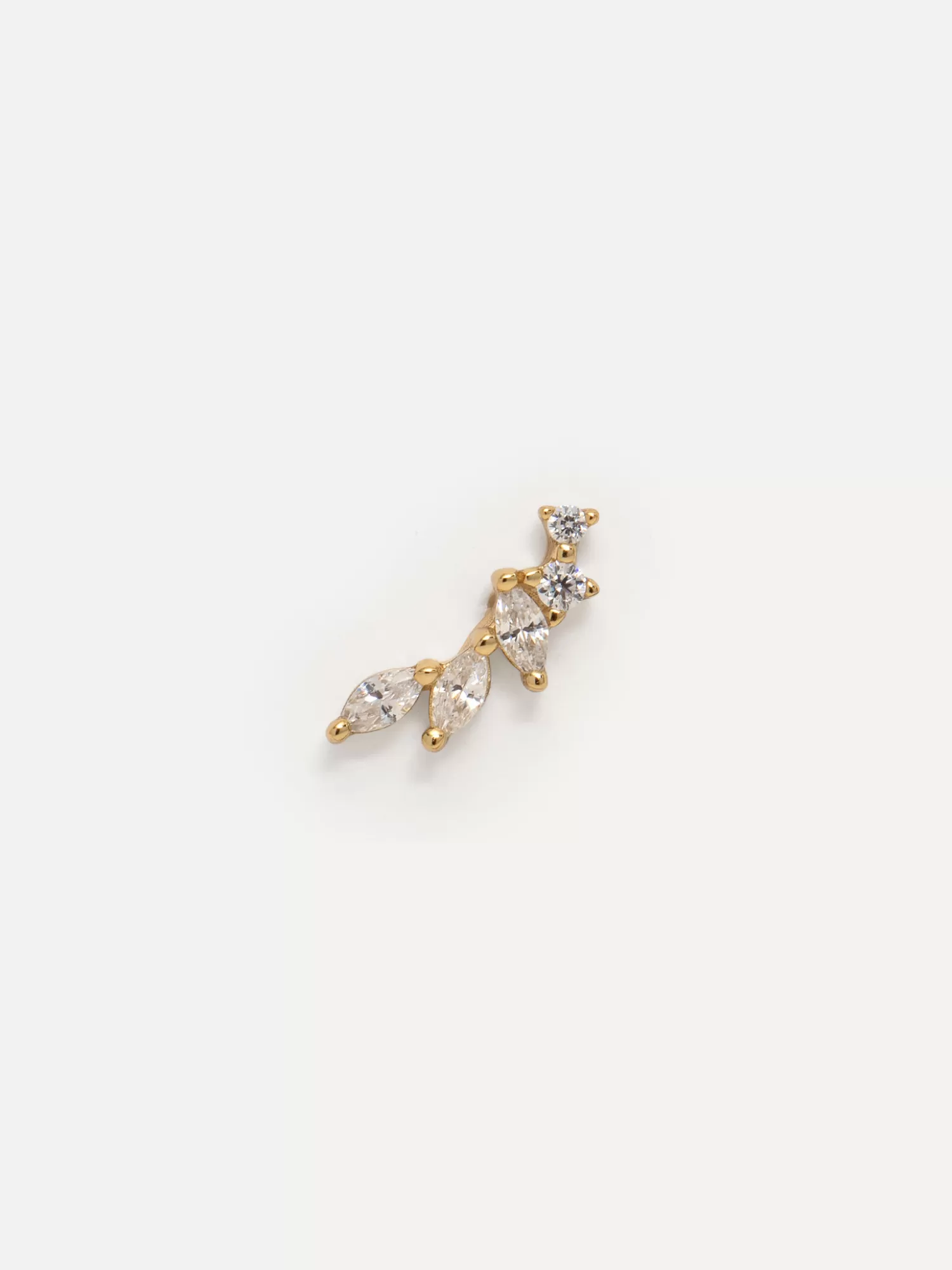 Les Soeurs Boucle D'Oreille Louise Strass Feuilles Gold Sale