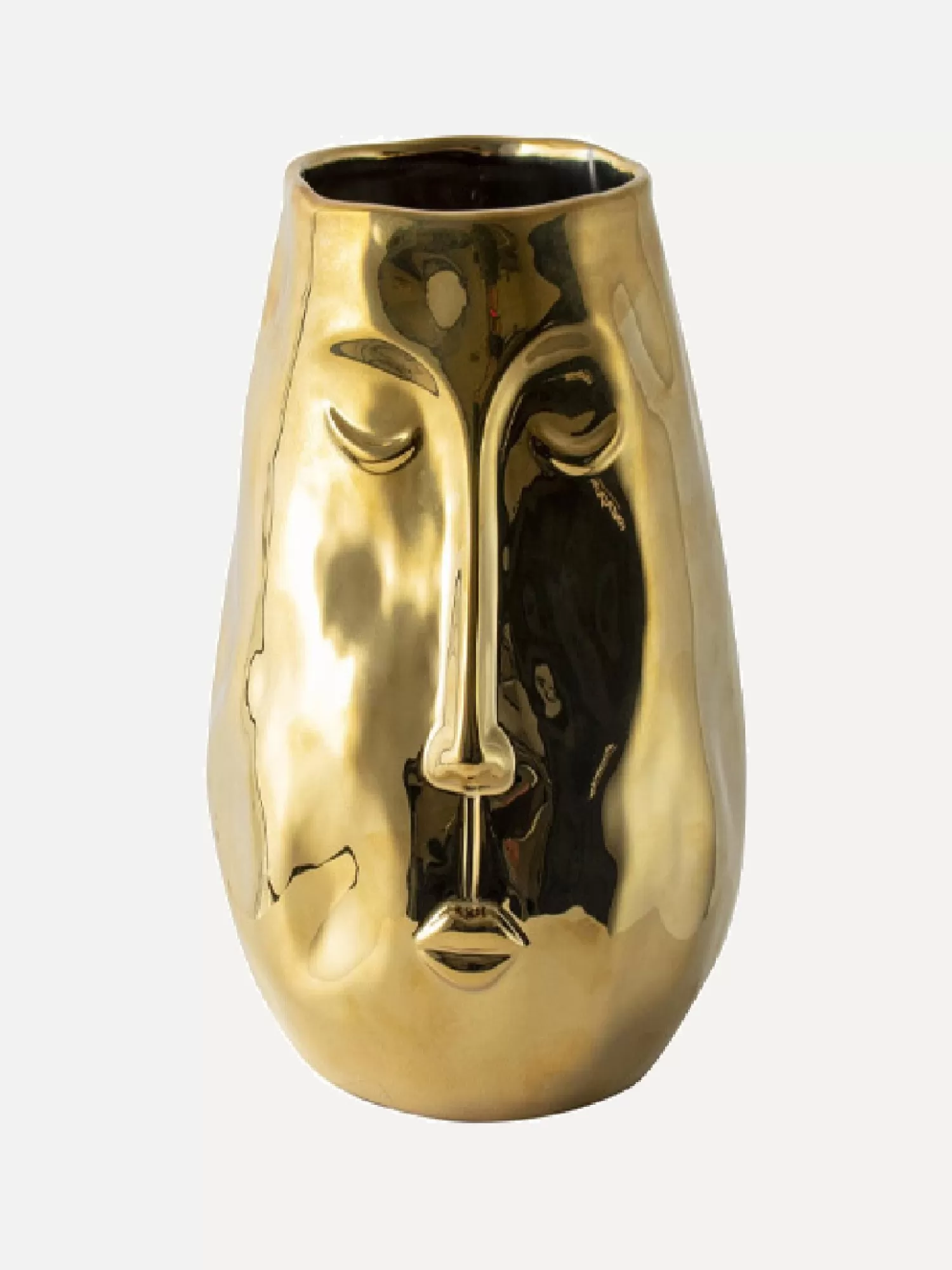 Gusta Vase Dore Avec Visage Gold Best